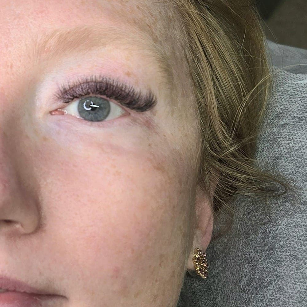 After: Close up of volume lash extensions