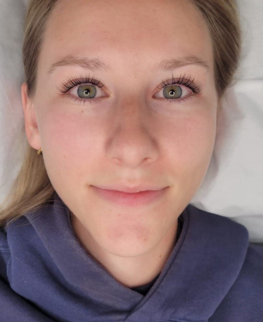 Korean Lash Lift up close after