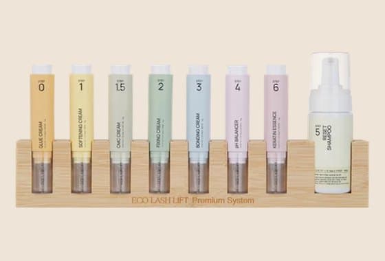 The Eco Lash & Brow Premium System on its stand