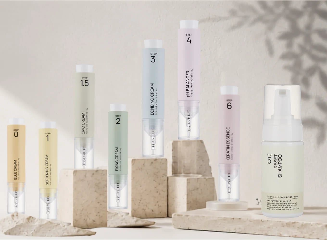 The Eco Lash & Brow Premium System, steps 0 to 6