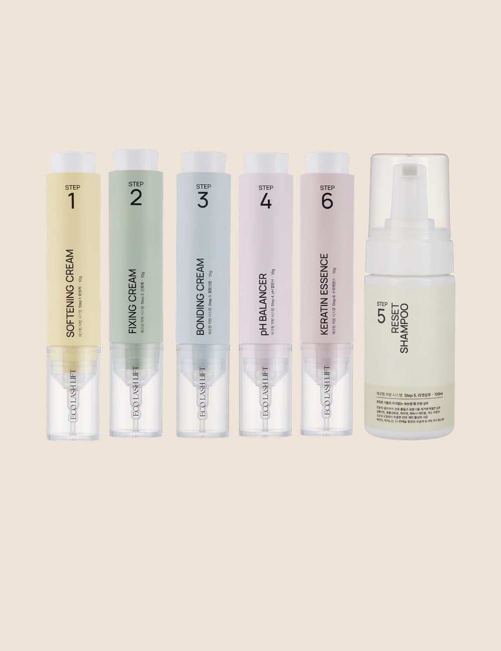 The Eco Lash & Brow Premium System products included in the training kit